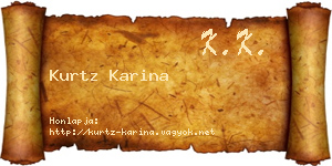 Kurtz Karina névjegykártya